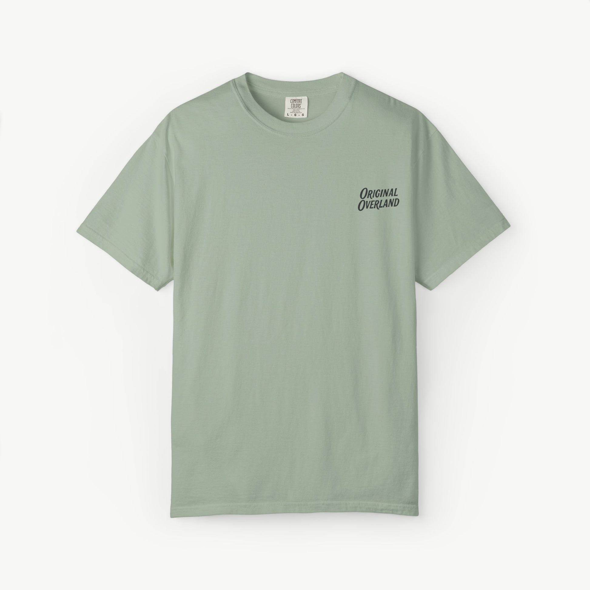 Bay ‘Still Not a Jeep’ FJ60 shirt with small Original Overland front logo.