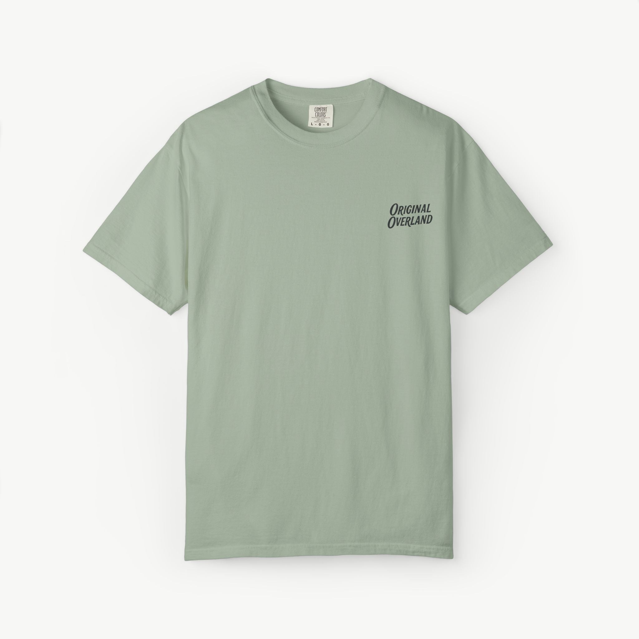Bay ‘Still Not a Jeep’ FJ60 shirt with small Original Overland front logo.